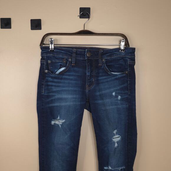 American Eagle Mid-rise Dark Wash Jegging Size 6 - Picture 3 of 12